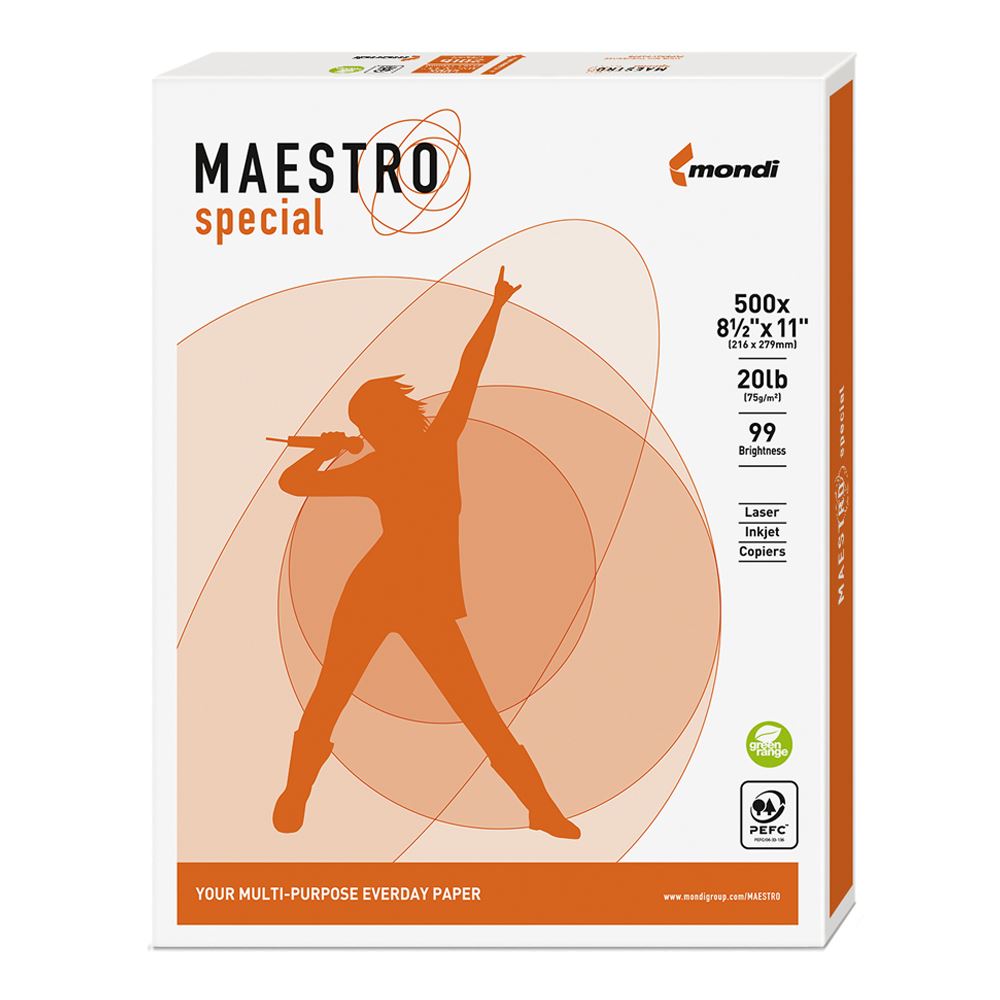 Mondi® Maestro™ White 20 lb. Smooth Copy Paper 17x11 in. 2500 Sheets per Carton